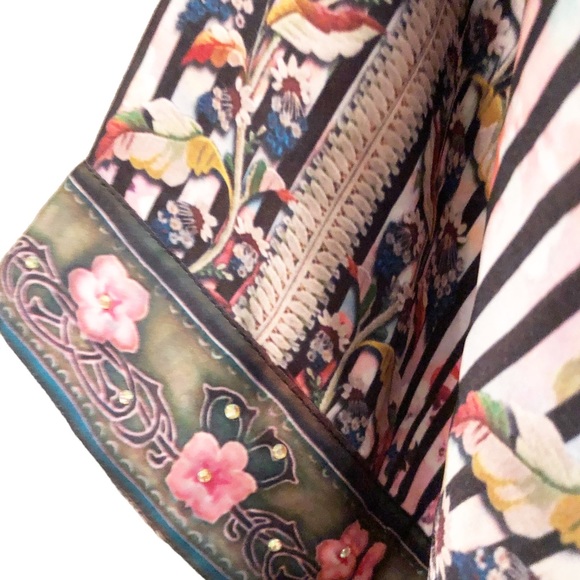 Vibrant colorful print caftan with rhinestones One Size Expressions cata… - Picture 4 of 7